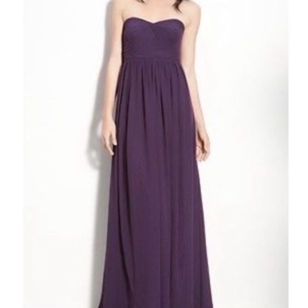Jenny Yoo Collection Deep Purple Maxi Strapless Wedding Dress Size 10